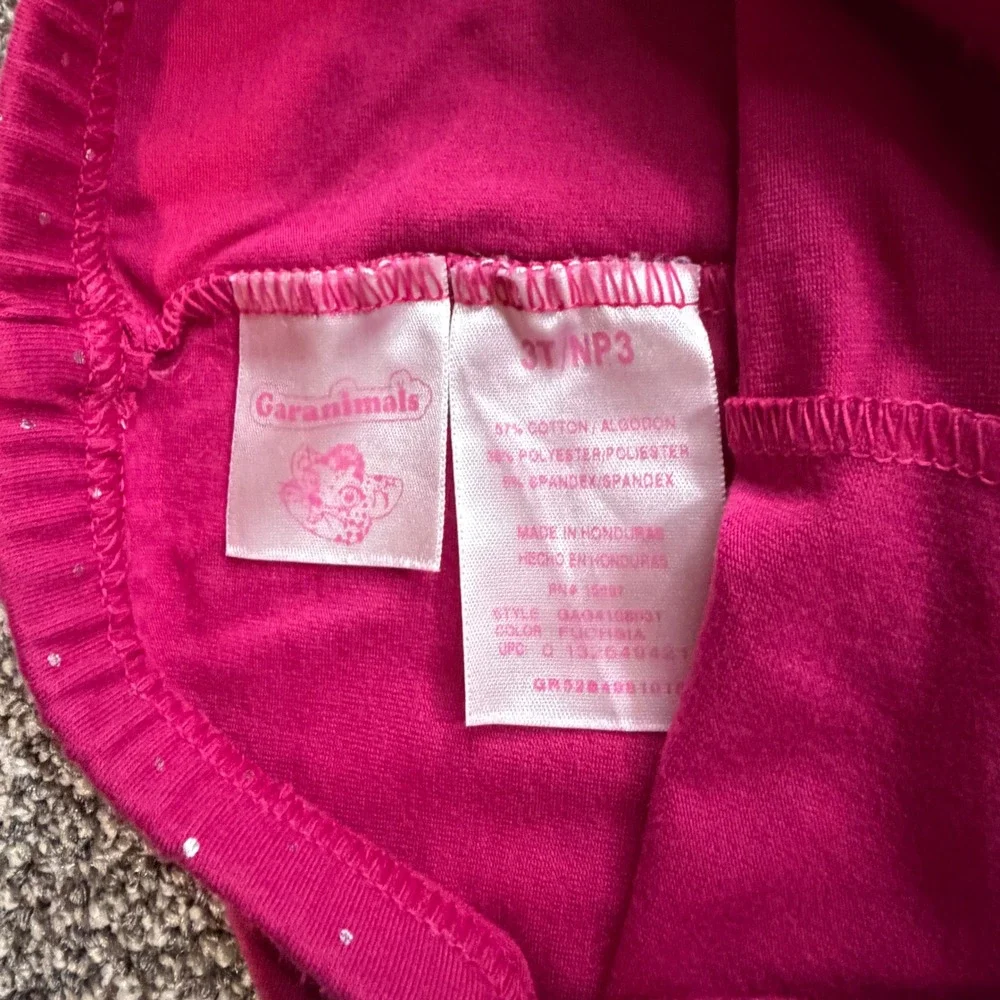Garanimals Girls 3T Fuchsia Pink Glitter Polka Dot Peplum Top and Leggings Set